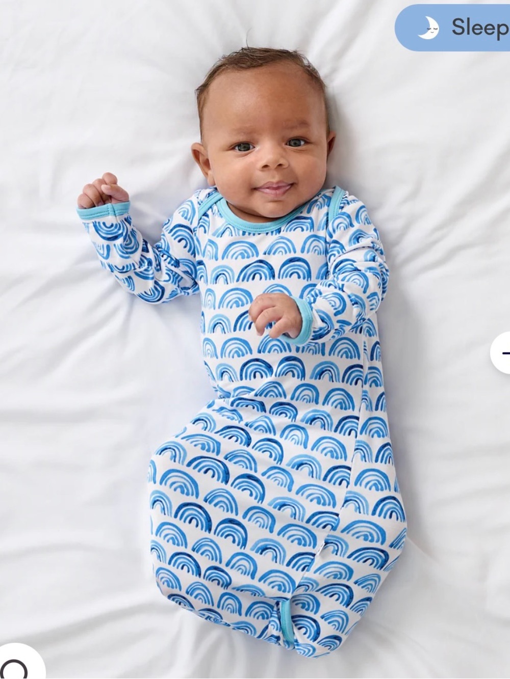 Little Sleepies Blue Rainbows Infant Gown